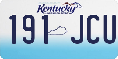 KY license plate 191JCU