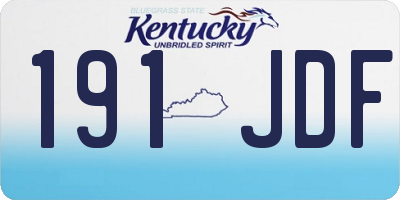KY license plate 191JDF