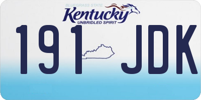 KY license plate 191JDK
