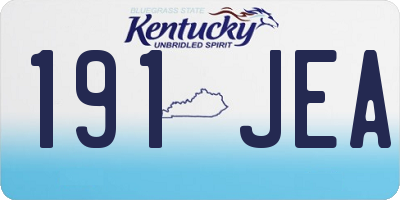 KY license plate 191JEA