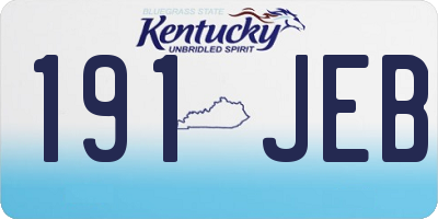 KY license plate 191JEB