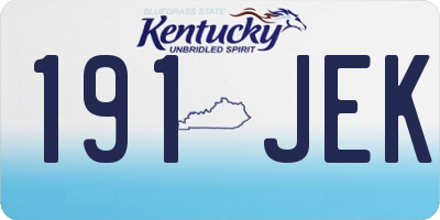 KY license plate 191JEK