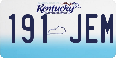 KY license plate 191JEM