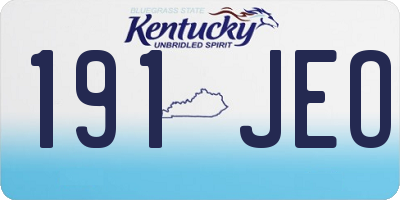 KY license plate 191JEO