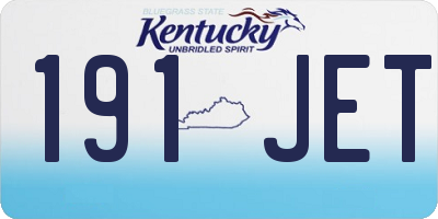 KY license plate 191JET