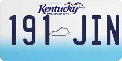 KY license plate 191JIN