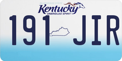 KY license plate 191JIR