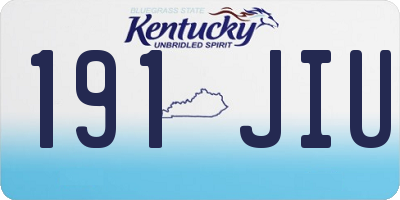 KY license plate 191JIU