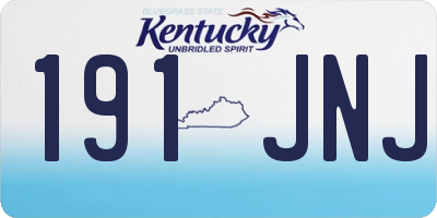 KY license plate 191JNJ