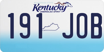 KY license plate 191JOB
