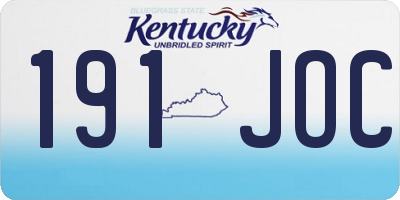 KY license plate 191JOC