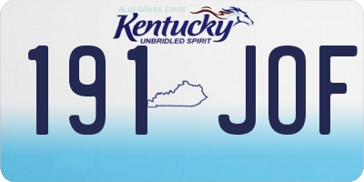 KY license plate 191JOF