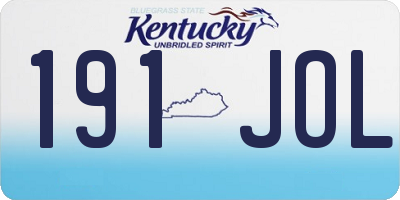 KY license plate 191JOL