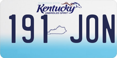 KY license plate 191JON
