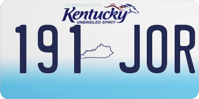 KY license plate 191JOR
