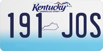 KY license plate 191JOS