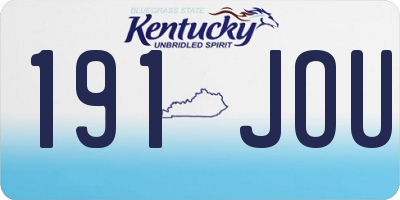 KY license plate 191JOU