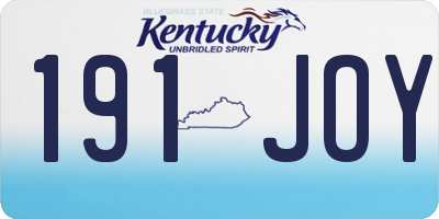 KY license plate 191JOY