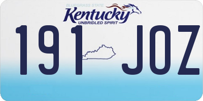 KY license plate 191JOZ