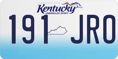 KY license plate 191JRO