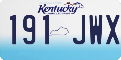 KY license plate 191JWX