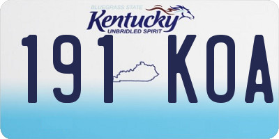 KY license plate 191KOA