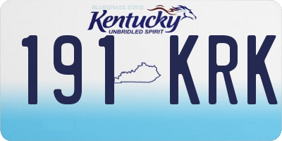 KY license plate 191KRK