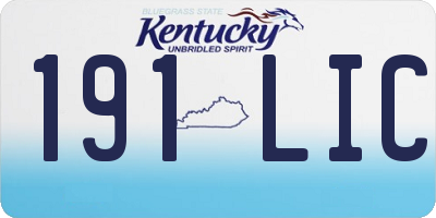 KY license plate 191LIC
