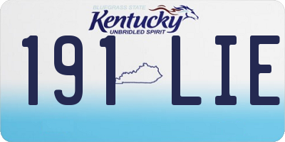 KY license plate 191LIE