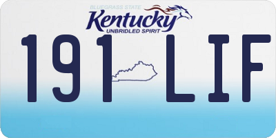 KY license plate 191LIF