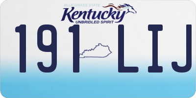 KY license plate 191LIJ