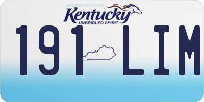 KY license plate 191LIM