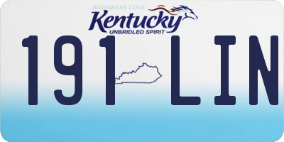 KY license plate 191LIN