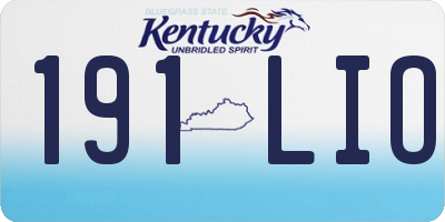 KY license plate 191LIO