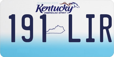 KY license plate 191LIR