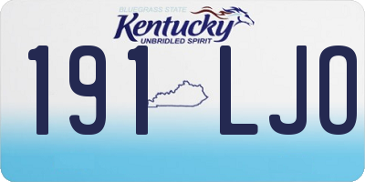 KY license plate 191LJO