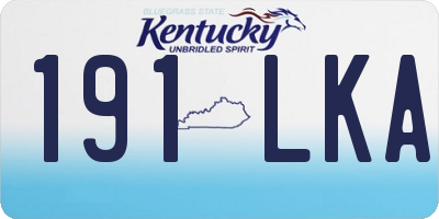 KY license plate 191LKA