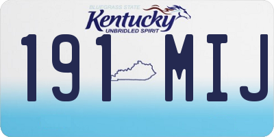 KY license plate 191MIJ