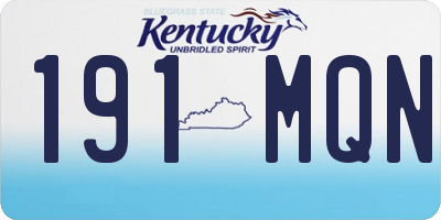 KY license plate 191MQN