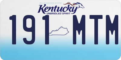 KY license plate 191MTM