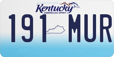 KY license plate 191MUR