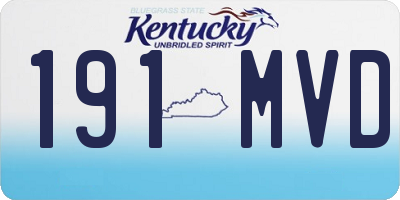 KY license plate 191MVD