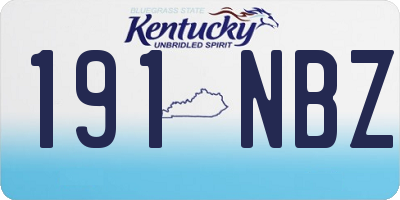 KY license plate 191NBZ