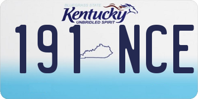 KY license plate 191NCE