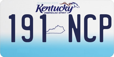 KY license plate 191NCP