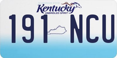 KY license plate 191NCU