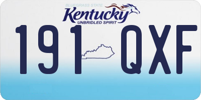 KY license plate 191QXF