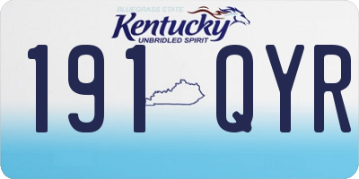 KY license plate 191QYR