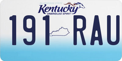 KY license plate 191RAU