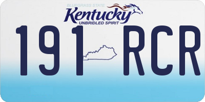 KY license plate 191RCR